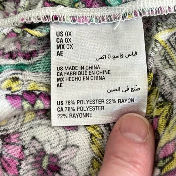 INC International Concepts Multi Opulent Paisley Ruched Tunic Top Plus 0X NWT - Picture 15 of 16